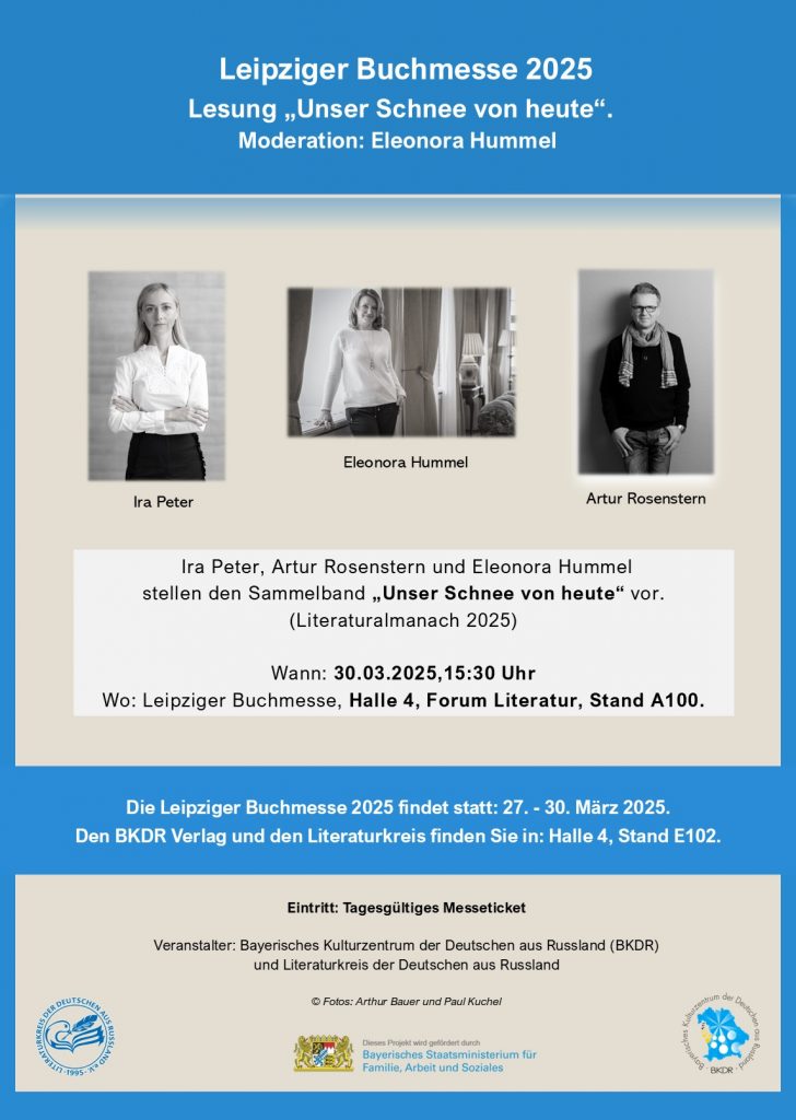 Plakat Lesung auf Leipziger Buchmesse am 30.3.25 um 15:30 Uhr